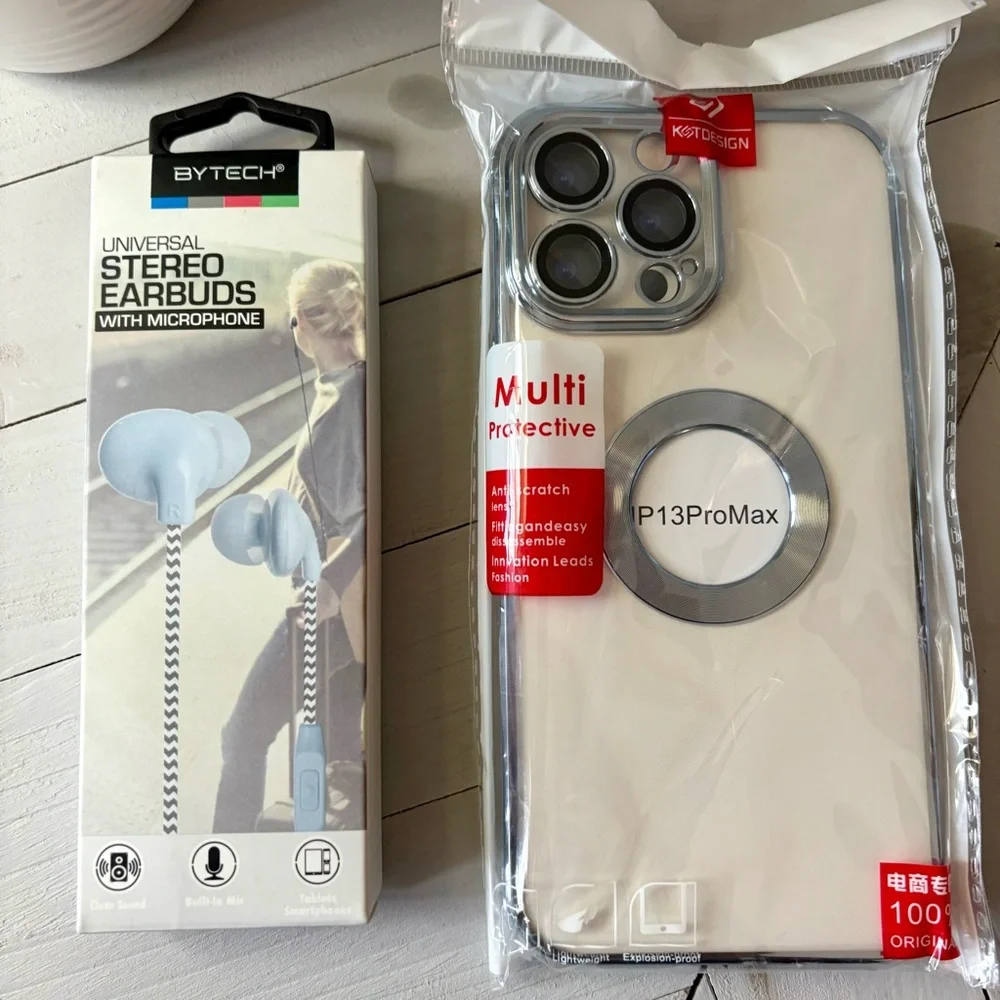 KST DESIGN + BYTECH BUNDLE : iPhone 13 Pro Max Case + Earbuds